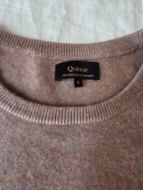 Quince Womens Cashmere Crewneck Sweater Strawberry-melange (Small)